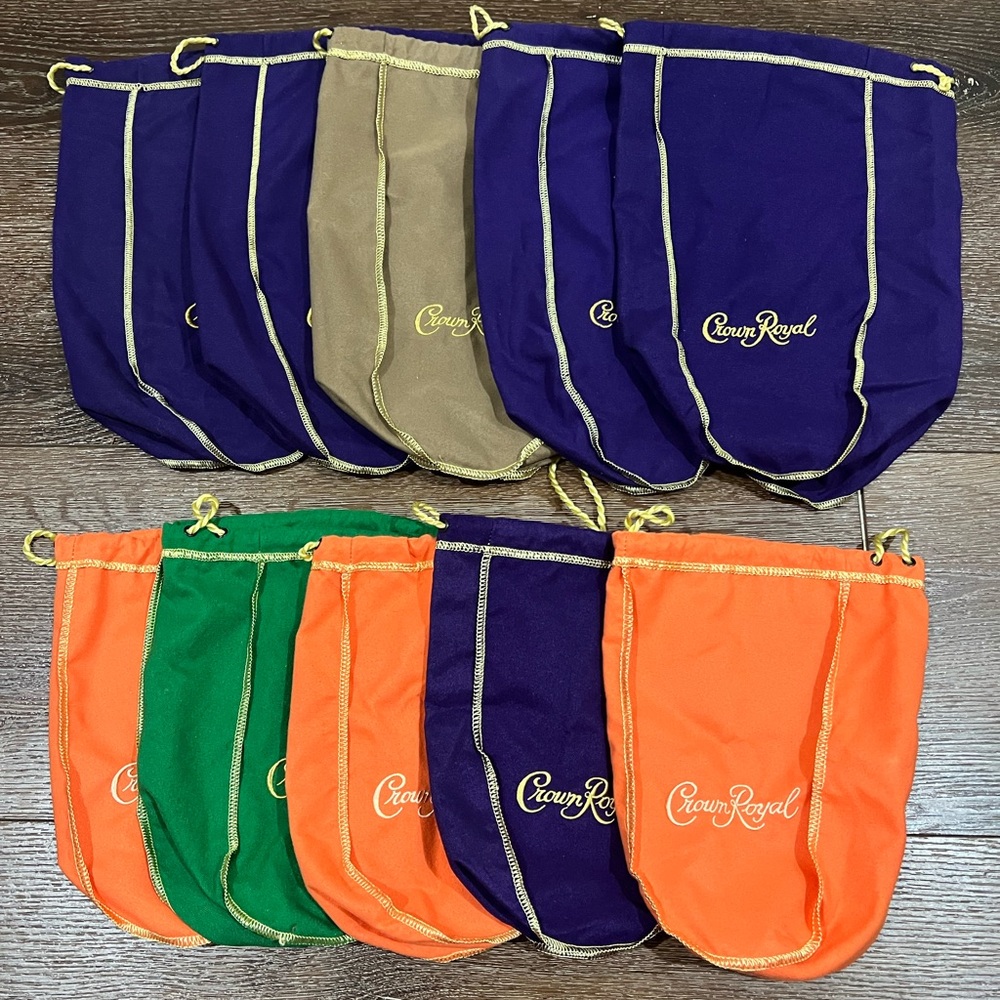 10 crown royal pouch / bag